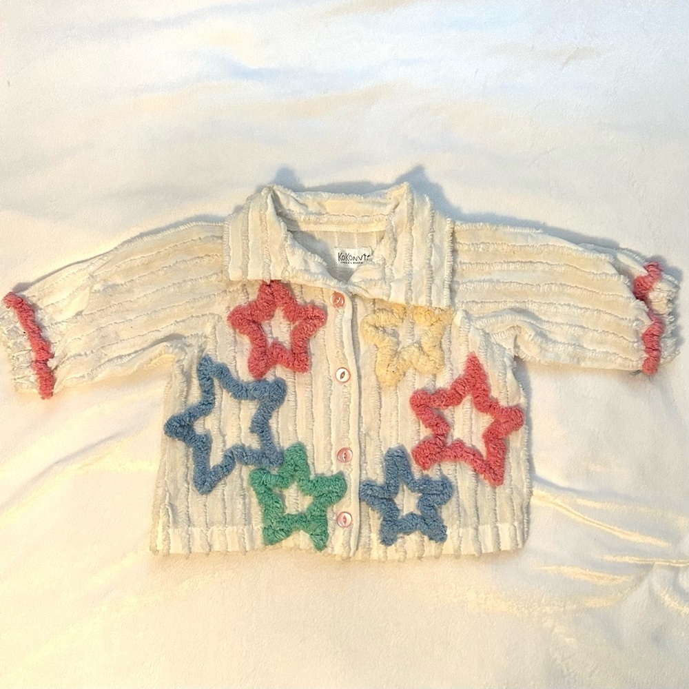 Kokonuts Laguna Beach Stars Moon Shirt Girls 6-7 Cropped Button Up Top Boutique
